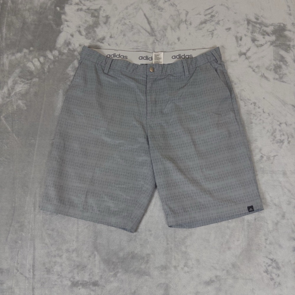 Adidas Ultimate365 Shorts Mens 38 Gray Golf 5 Pocket Nylon Stretch 10" Inseam